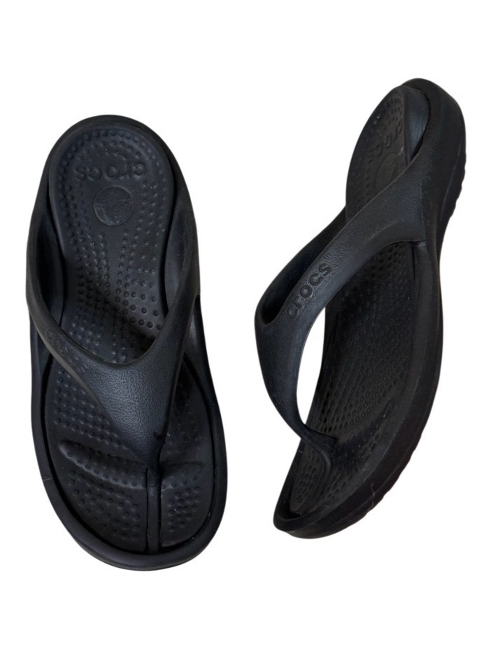 Crocs ATHENS II BLACK thong sandals women’s shoes size 9 men’s size 7